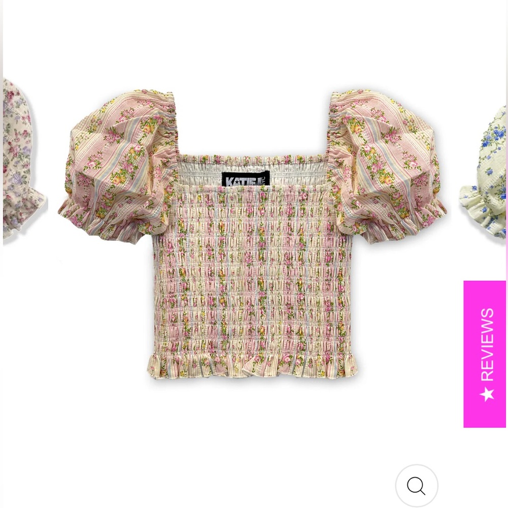 KatieJ Petunia Stripe Marlee Puff Sleeve Top